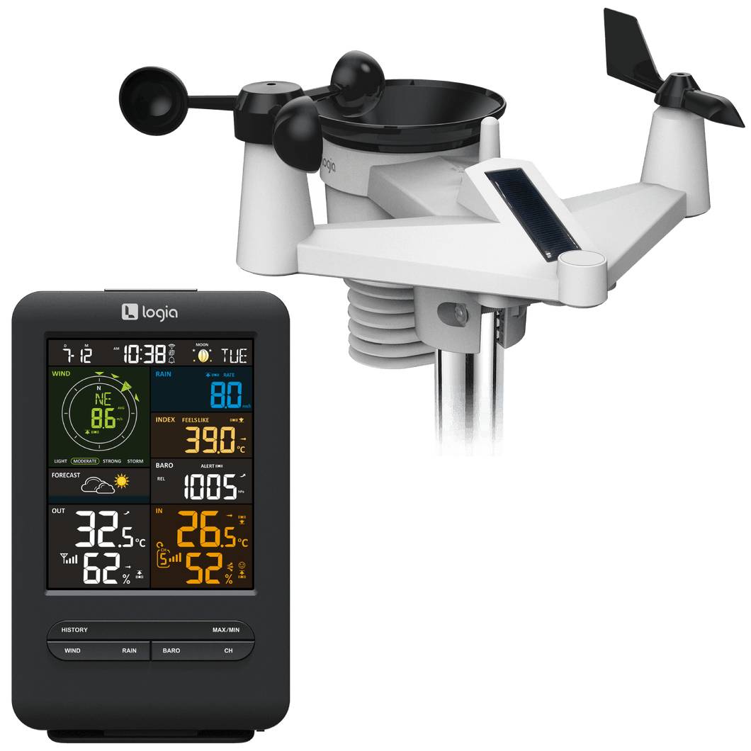 5-in-1 Wireless Weather Station with Wi-Fi® and Solar Panel – Logia Weather  Stations