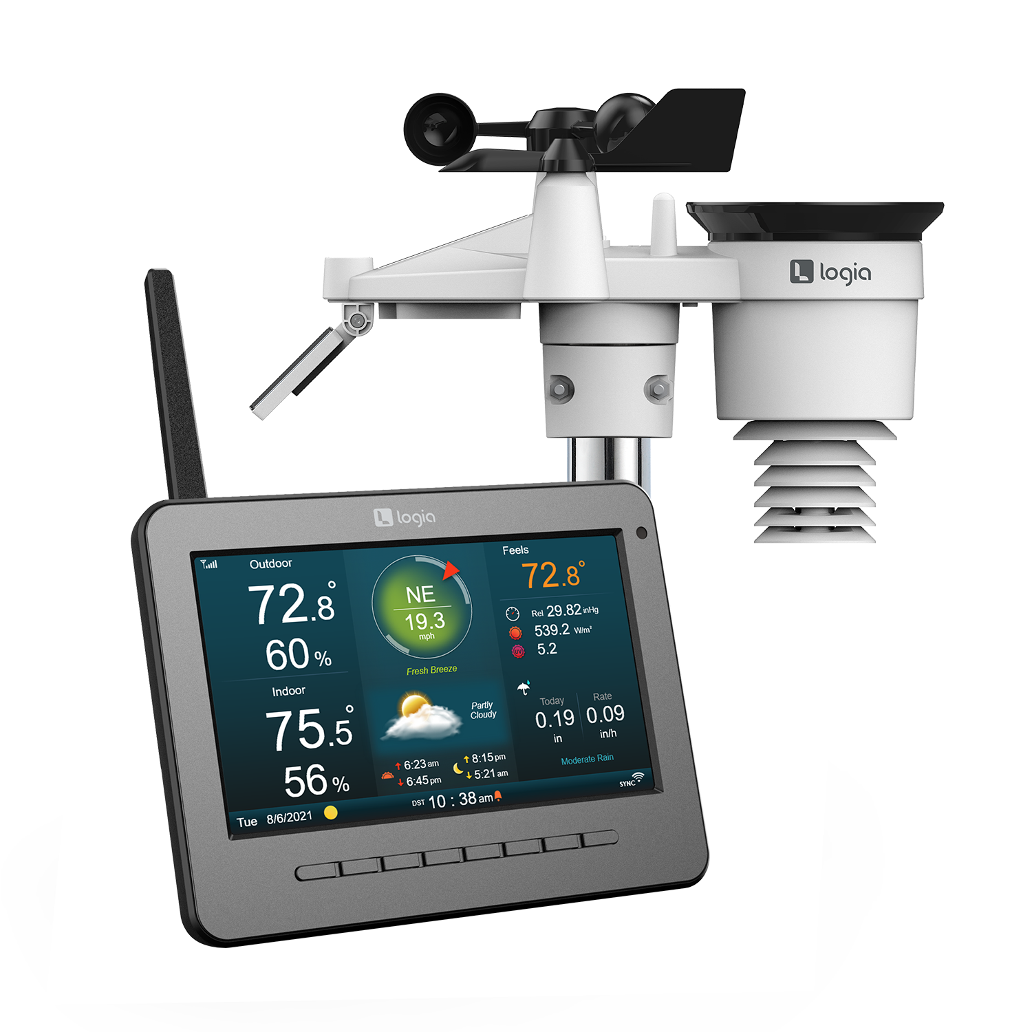 Logia 7-in-1 Weather Station, Wireless Console Monitoring System