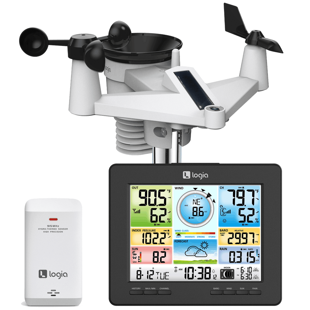 Color Wind Speed Weather Station with Two Wireless Remote Sensors